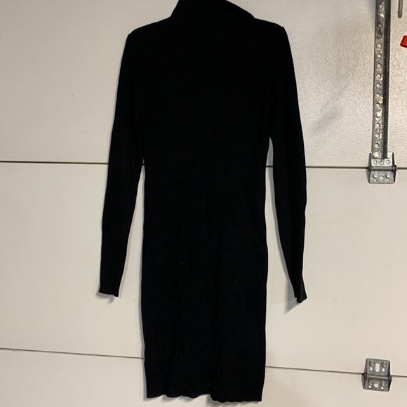 HOUSE OF HARLOW 1960 RIBBED BUTTON UP SWEATER DRESS BLACK LARGE - Picture 7 of 8